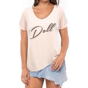 NEW SOUTH PARADE valerie doll v-neck tee in pink